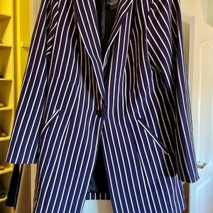Torrid Purple Pinstripe Twill Longline Blazer